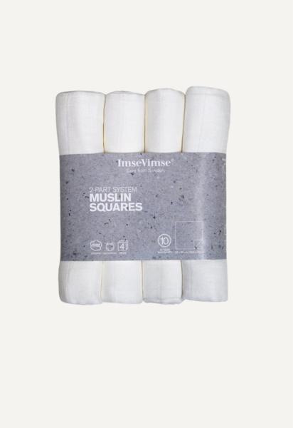 Muslin Diaper Squares - White - 4p 
