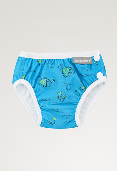Badblöja med sidoknäppning - Turquoise Fish 6-8kg