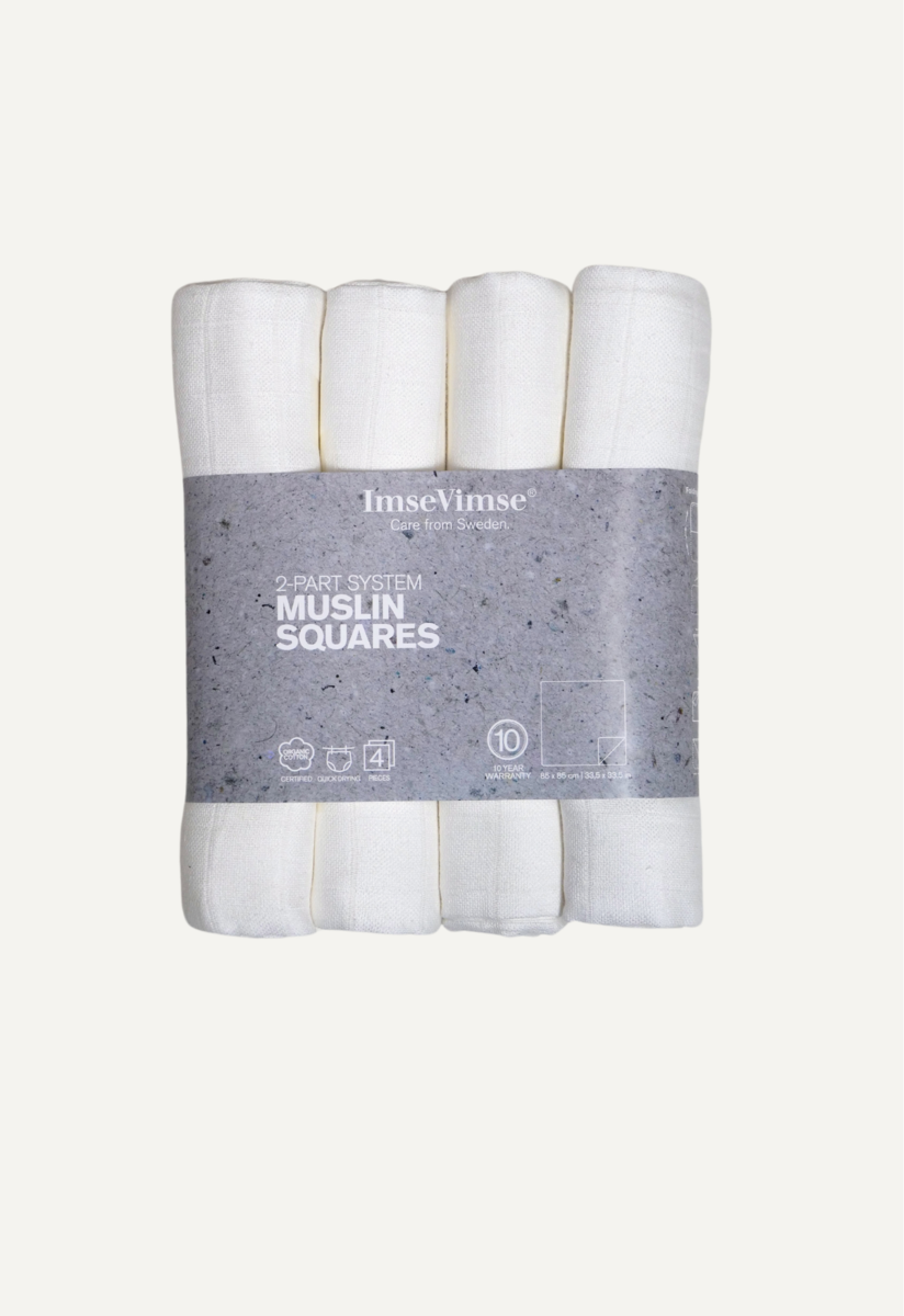 Muslin Diaper Squares - White - 4p